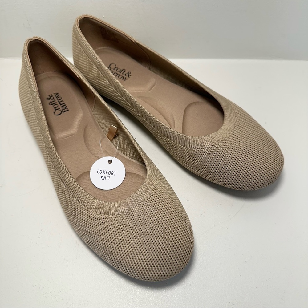CROFT & BARROW Sonya Women's Ballet Flats Taupe Neutral Size 6.5 New